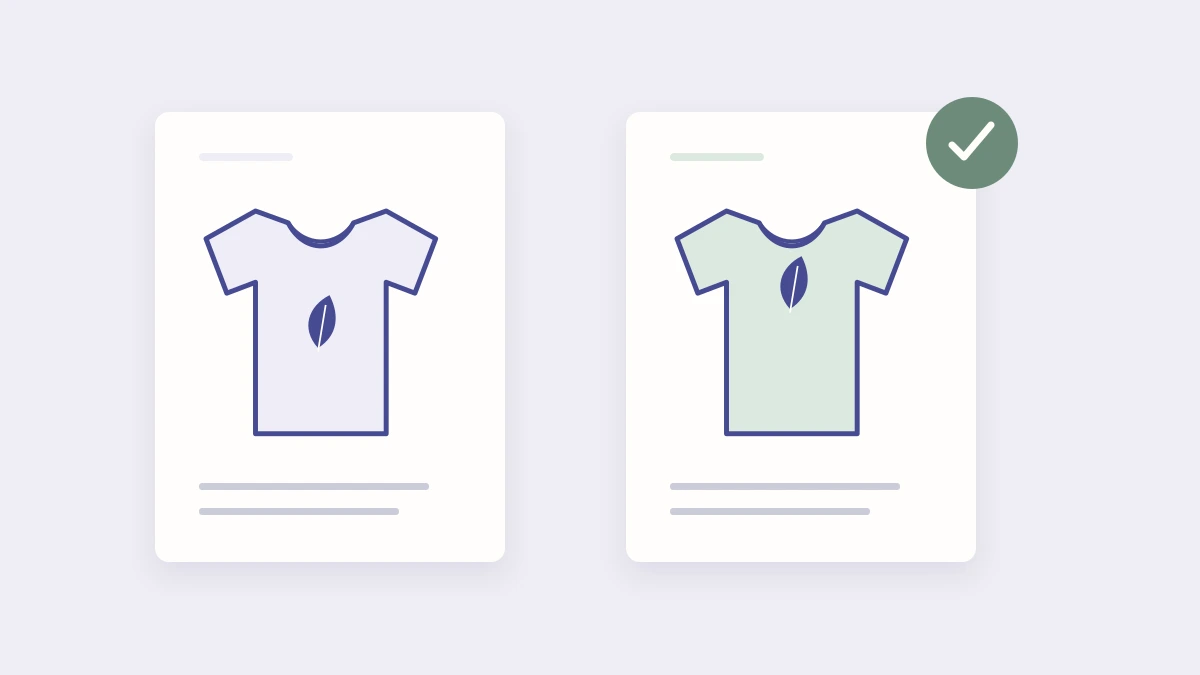 Two illustrated apparel proof sheets show different motif placements, with a check marking the selected version.