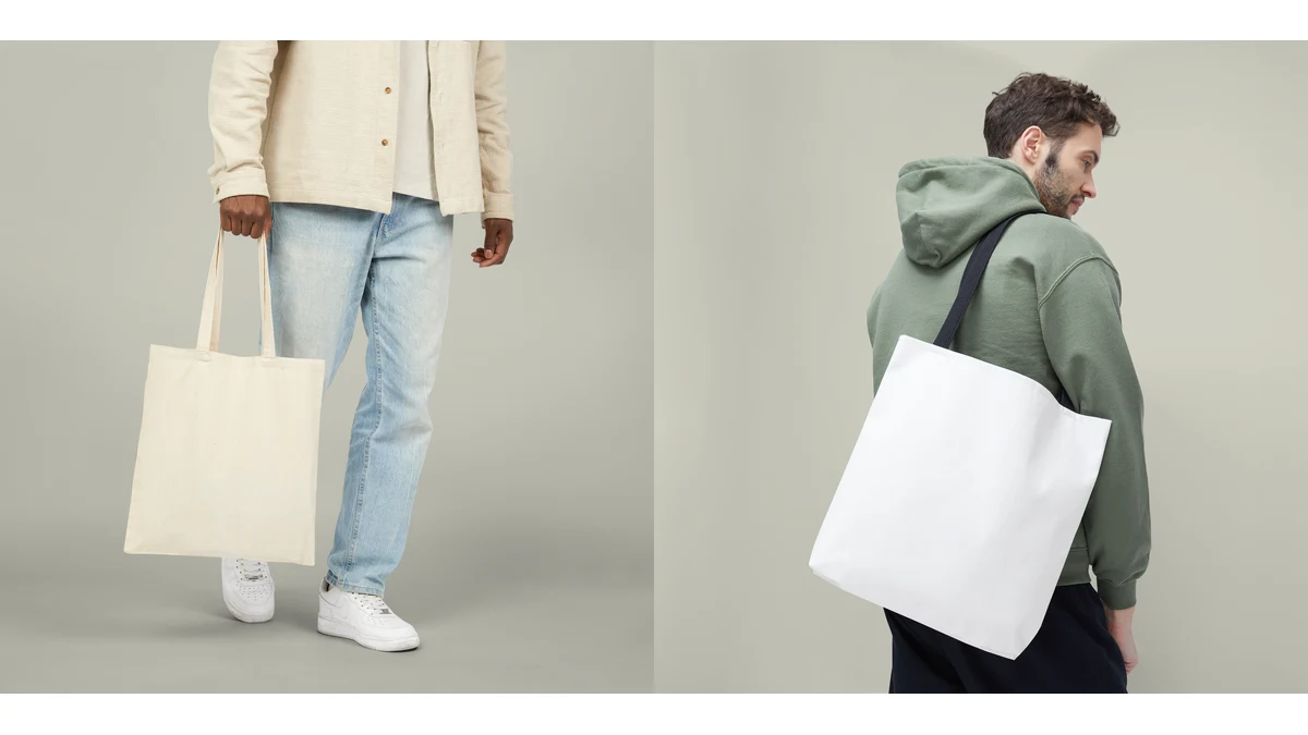 Cotton canvas tote and all-over-print tote, shown as separate quote options.